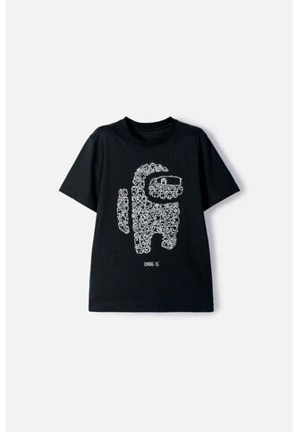 Camiseta De Among Us Manga Corta Negro Para Niño L MARCA MIC