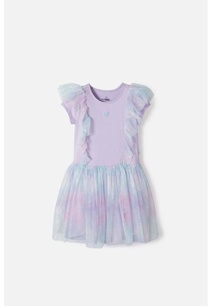 Vestido De Mic Con Falda En Tull Morado Para Niña 6