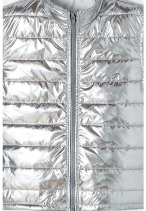Chaleco Mic Color Plata Con Cierre Frontal Para Niña 12
