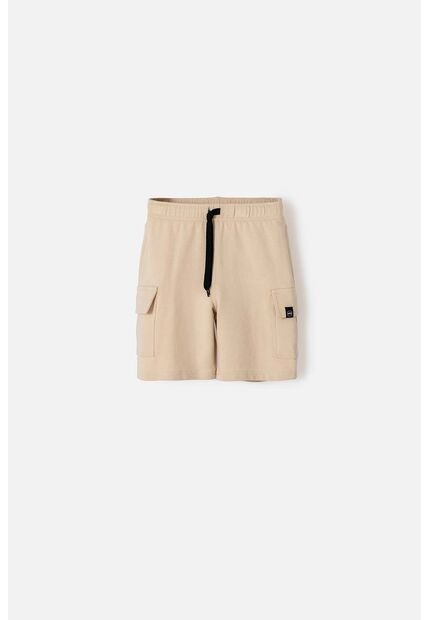 Bermuda De Mic Con Bolsillos Laterales Beige Para Niño 12