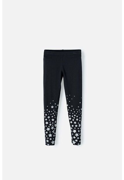 Jogger Mic Estampado Negro Para Niña 8