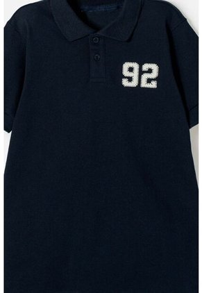 Camiseta Tipo Polo De Mic Azul Para Niño 10