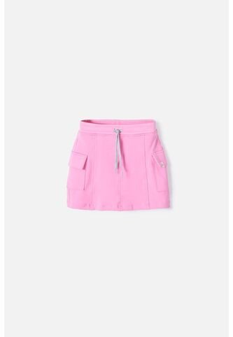 Falda De Mic Con Bolsillos Rosada Para Niña 10 MARCA MIC