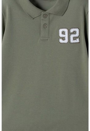 Camiseta Tipo Polo De Mic Verde Para Niño 10