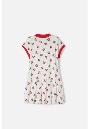Vestido De Mic Manga Corta Marfil Para Niña 4