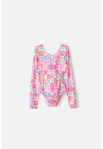 Vestido De Baño Mic Manga Larga Multicolor Para Niña 4