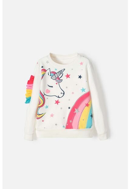 Buzo De Mic Estampado Marfil Para Niña 8