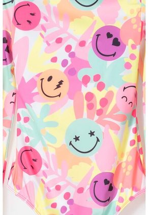 Vestido De Baño Mic Manga Larga Multicolor Para Niña 4