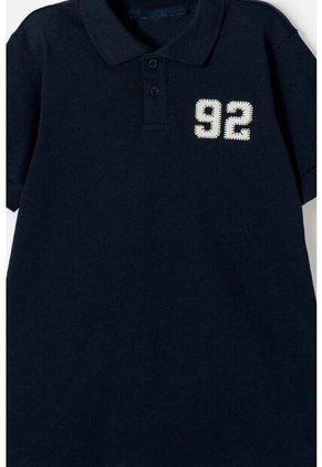 Camiseta Tipo Polo De Mic Azul Para Niño 4