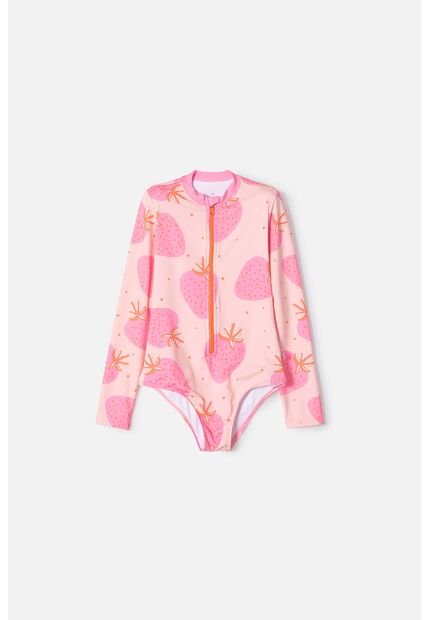 Vestido De Baño De Mic Manga Larga Multicolor Para Niña 4