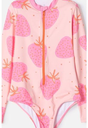 Vestido De Baño De Mic Manga Larga Multicolor Para Niña 4