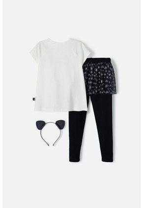 Conjunto Mic Marfil Y Negro De Pantalón Largo Para Niña 4