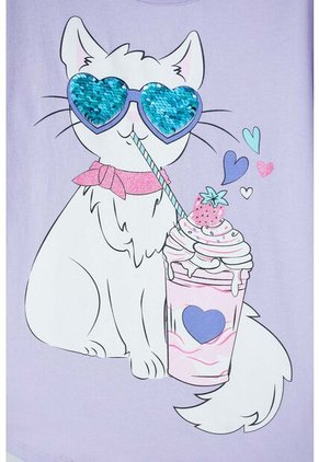 Camiseta De Mic Manga Corta Lila Para Niña 12