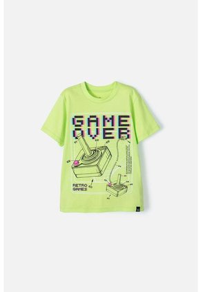 Camiseta Mic Verde Limón Manga Corta Para Niño 10