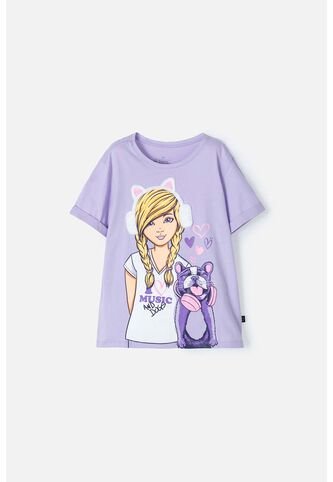 Camiseta De Mic Manga Corta Lila Para Niña 6 MARCA MIC