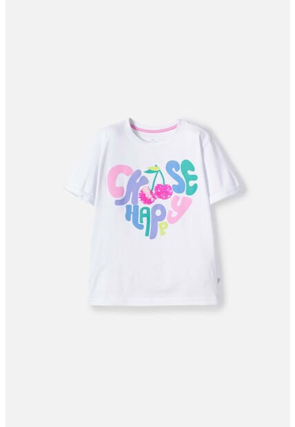Camiseta De Mic Manga Corta Blanco Para Niña 6