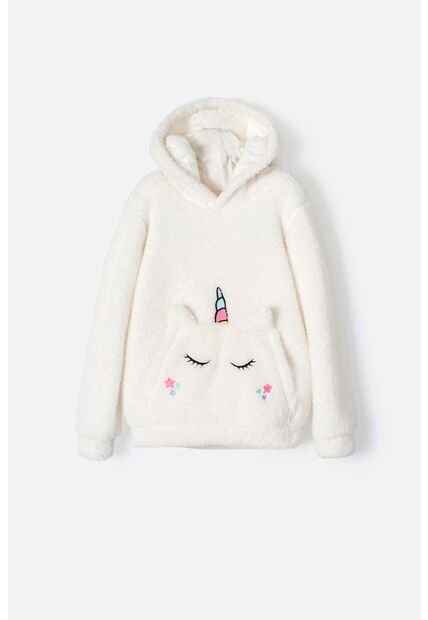Buzo De Mic Con Capucha Y Cerrado Marfil Para Niña 8