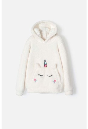 Buzo De Mic Con Capucha Y Cerrado Marfil Para Niña 8