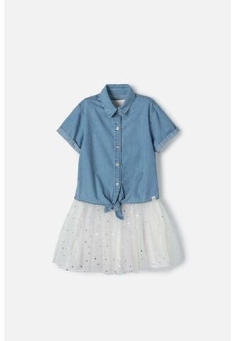 Vestido De Mic Con Falda En Tull Multicolor Para Niña 6 MARCA MIC