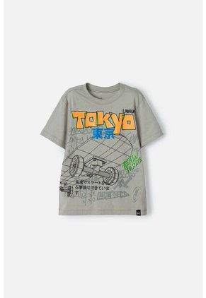 Camiseta Mic Verde Estampada Para Niño 8