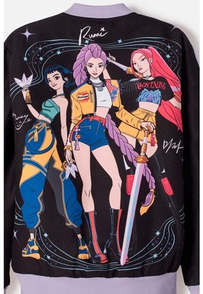 Chaqueta De K- Pop Demon Hunters Con Cierre Negro Para Niña