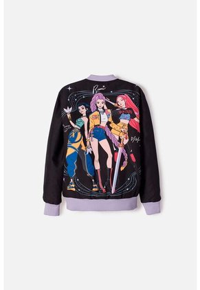 Chaqueta De K- Pop Demon Hunters Con Cierre Negro Para Niña