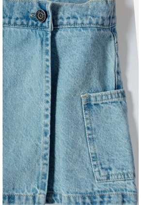 Falda De Mic Con Bolsillos Azul Para Niña 8