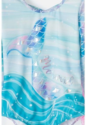 Vestido De Baño Mic Manga Larga Multicolor Para Niña 4