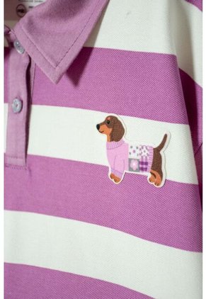 Camiseta Tipo Polo De Mic Multicolor Para Niña 10