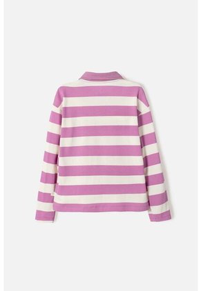 Camiseta Tipo Polo De Mic Multicolor Para Niña 10