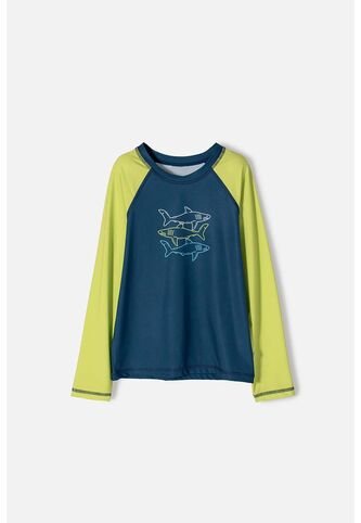 Camiseta De Baño De Mic Azul Y Verde Para Niño 6 MARCA MIC