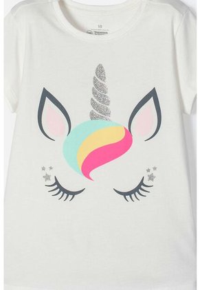 Camiseta Mic Manga Corta Marfil Para Niña 4