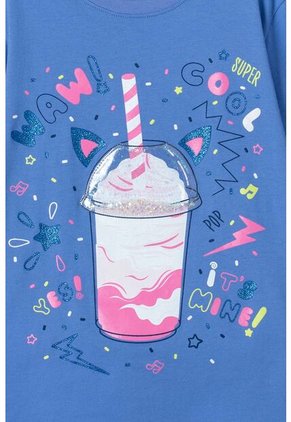 Camiseta Mic Azul Hortensia Manga Corta Para Niña 4