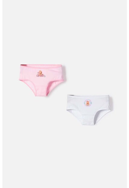Pack X2 Panties De Capybara Rosa Y Blanco Para Niña 10