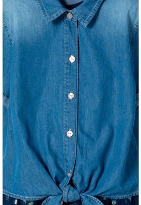 Vestido De Mic Con Falda En Tull Azul Para Niña 4