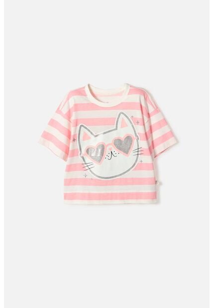 Camiseta De Mic Manga Corta Marfil Para Niña 14