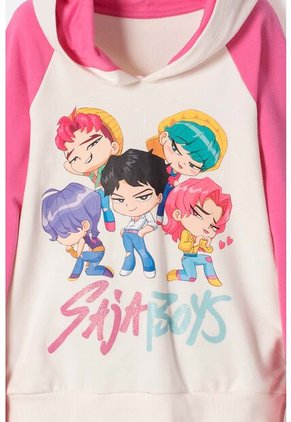 Buzo De K- Pop Demon Hunters Con Capucha Fucsia Para Niña