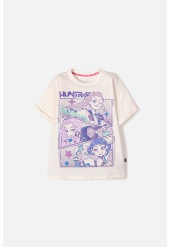 Camiseta De K- Pop Demon Hunters Manga Corta Marfil Para Niña MARCA MIC