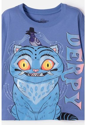 Camiseta De K- Pop Demon Hunters Manga Corta Azul Para Niña
