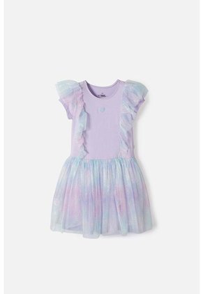 Vestido De Mic Con Falda En Tull Morado Para Niña 12