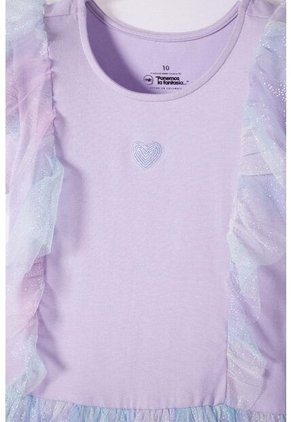 Vestido De Mic Con Falda En Tull Morado Para Niña 12