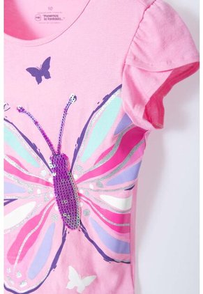 Camiseta Mic De Manga Corta Rosado Para Niña 12