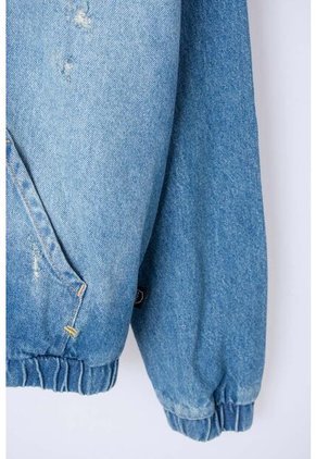 Chaqueta Mic En Denim Azul Medio Con Apliques De Estrellas Para Niña 4