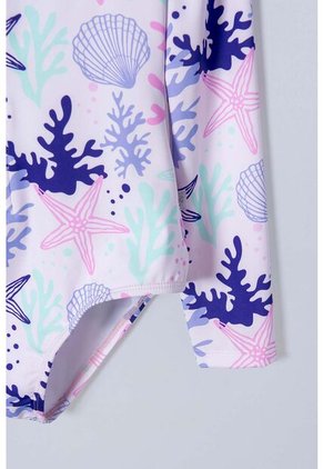 Vestido De Baño Mic Manga Larga Morado Para Niña 10