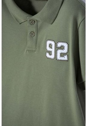Camiseta Tipo Polo De Mic Verde Para Niño 6