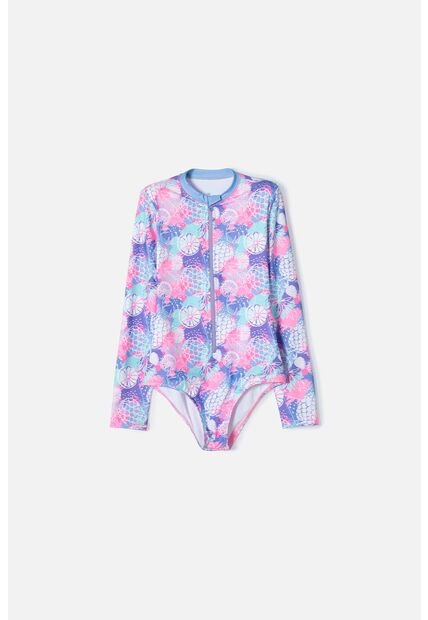 Vestido De Baño De Mic Con Cierre Multicolor Para Niña 6
