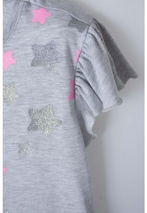 Camiseta De Mic Manga Corta Gris Para Niña 4