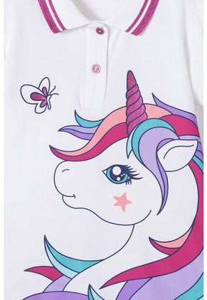 Camiseta Tipo Polo De Mic Marfil Con Botones Para Niña 4