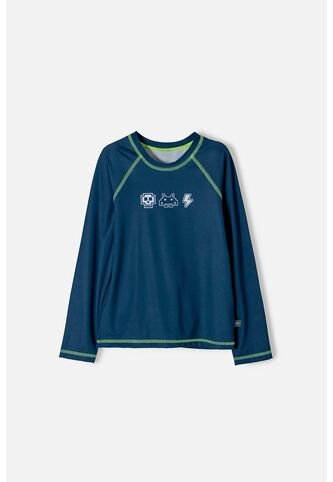 Camiseta De Baño Mic Azul Oscura Manga Larga Para Niño 10 MARCA MIC