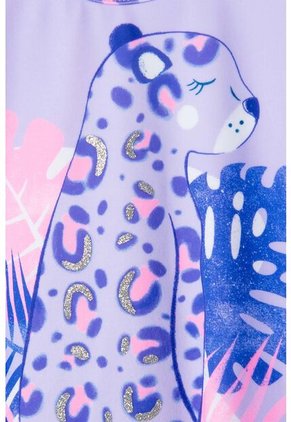 Vestido De Baño Mic Morado Con Estampado Animal Print Para Niña 8
